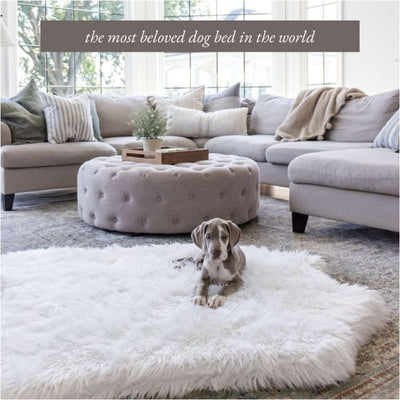 Curve Polar White PupRug™ Faux Fur Othopedic Dog Bed NEW ARRIVAL