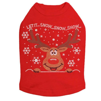 Let It Snow Rhinestone Dog Tank Top clothes for small dogs, cute dog apparel, cute dog clothes, dog apparel, dog sweaters