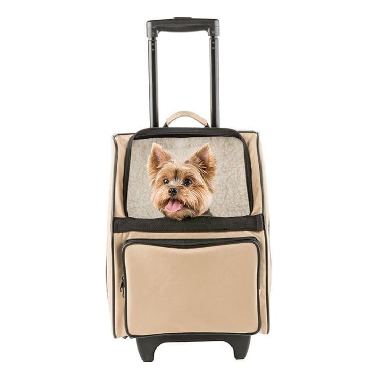 Rio Classic Khaki Dog Carrier On Wheels dog carriers, luxury dog carrier on wheels, luxury dog carriers, luxury dog purse carriers, NEW 