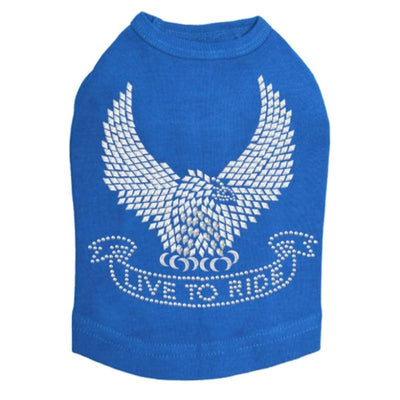 Live To Ride Rhinestone Tank Top clothes for small dogs, cute dog apparel, cute dog clothes, dog apparel, dog sweaters