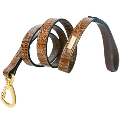 Cayman Italian Leather Dog Collar in Rich Brown Pet Collars & Harnesses genuine leather dog collars, luxury dog collars, MADE TO ORDER, NEW 