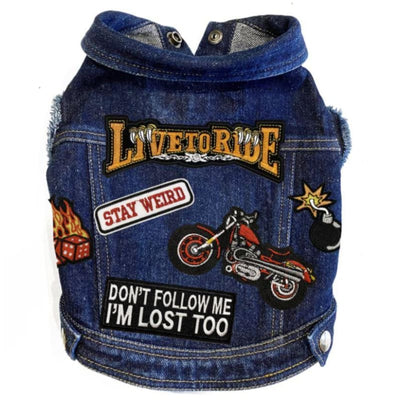 Live To Ride Denim Jacket NEW ARRIVAL