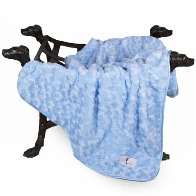 Baby Blue Rosebud Dog Blanket blankets for dogs, luxury dog blankets, MORE COLOR OPTIONS