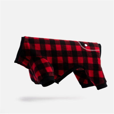 Red Plaid Dog Onesie Pajamas PAJAMAS