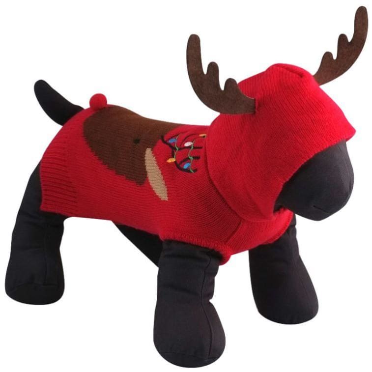 - Rudy Reindeer Dog Hoodie Sweater clothes for small dogs cute dog apparel cute dog clothes dog apparel dog hoodies
