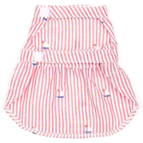 - Red Stripe Sailboats Dog Dress NEW ARRIVAL