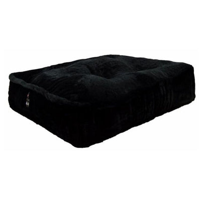 Sicilian Rectangle Black Short Shag Bed BEDS, bolster dog beds, NEW ARRIVAL, rectangle dog beds