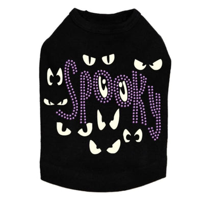 Glow In The Dark Spooky Rhinestone Dog Tank Top Dog Apparel clothes for small dogs, cute dog apparel, cute dog clothes, dog apparel, MORE 