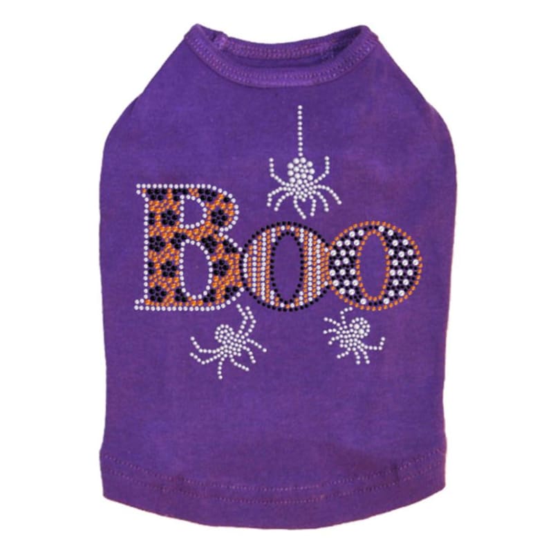 Boo with Silver Spiders Rhinestone Dog Tank Top Dog Apparel clothes for small dogs, cute dog apparel, cute dog clothes, dog apparel, MORE 