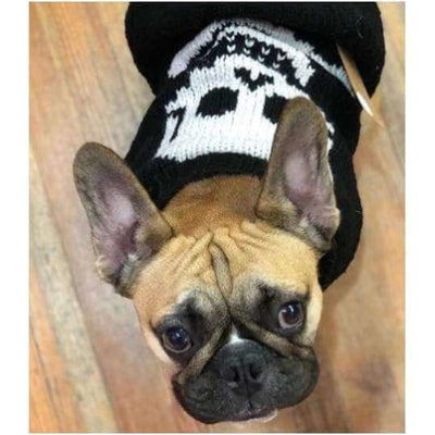 - Black Skull Hand-Knit Wool Dog Sweater clothes for small dogs cute dog apparel cute dog clothes dog apparel dog hoodies