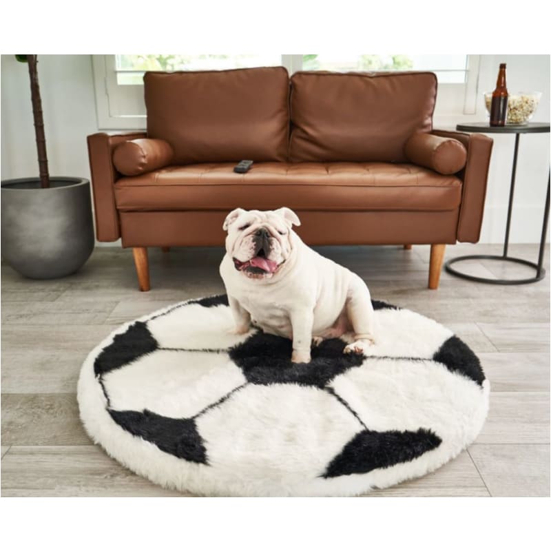 PupRug™ Faux Fur Orthopedic Soccer Ball Dog Bed NEW ARRIVAL