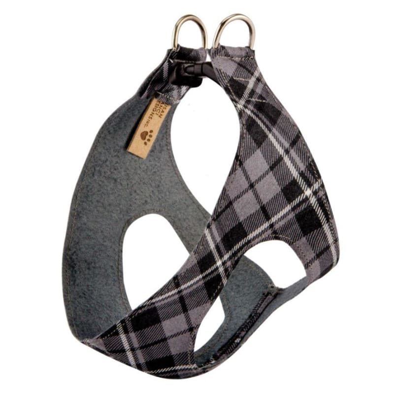 Charcoal Plaid Ultrasuede Scotty Step-In Harness