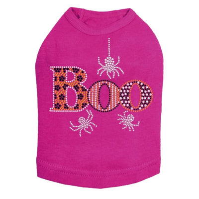 Boo with Silver Spiders Rhinestone Dog Tank Top Dog Apparel clothes for small dogs, cute dog apparel, cute dog clothes, dog apparel, MORE 