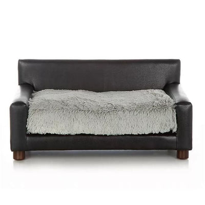 Shaggy Gray and Black Faux Leather Orthopedic Metro Dog Chair NEW ARRIVAL
