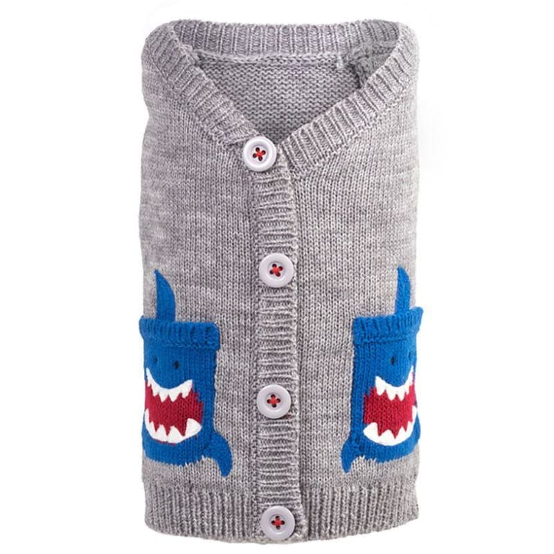 Shark Dog Cardigan clothes for small dogs, cute dog apparel, cute dog clothes, dog apparel, dog hoodies