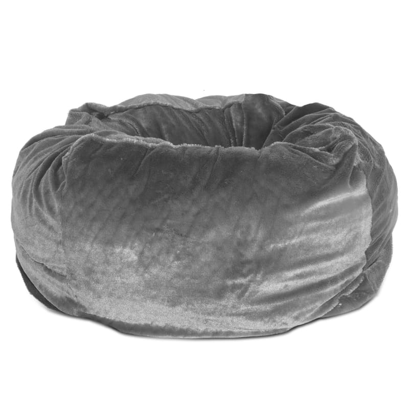 - Plush Faux Fur Pet Ball Bed in Gray NEW ARRIVAL