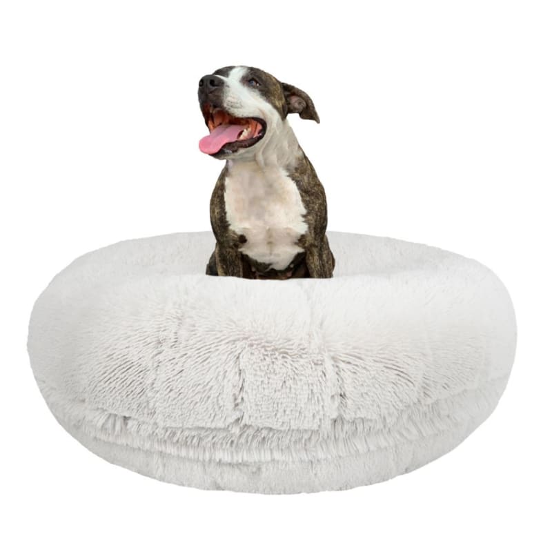 Snow White Shag Bagel Bed BAGEL BEDS, bagel beds for dogs, BEDS, cute dog beds, donut beds for dogs