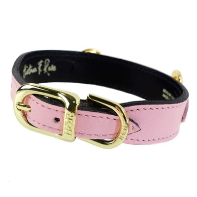 - Horse & Hound Italian Leather Dog Collar in Sweet Pink genuine leather dog collars HARTMAN & ROSE luxury dog collars