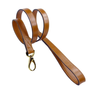 Hartman Italian Leather Dog Collar In Tan & Rich Brown Pet Collars & Harnesses genuine leather dog collars, luxury dog collars, MADE TO 