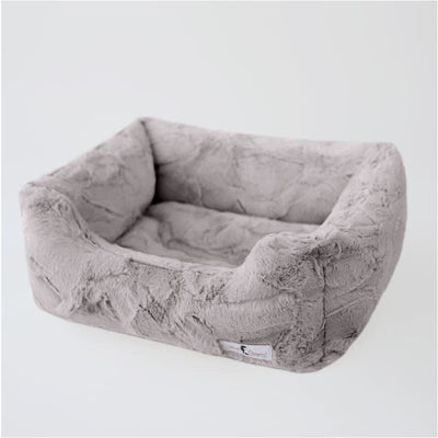 Luxe Dog Bed in Taupe bolster beds for dogs, luxury dog beds, memory foam dog beds, orthopedic dog beds