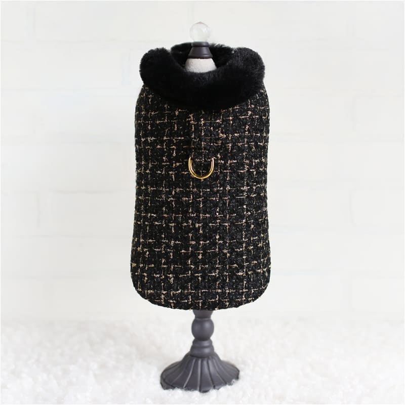 Chanel Tweed Dog Coat in Black Dog Apparel NEW ARRIVAL