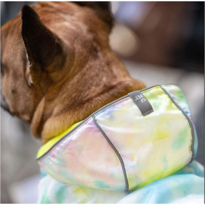 Neon Yellow & Tie Dye Reversible Raincoat Dog Apparel NEW ARRIVAL