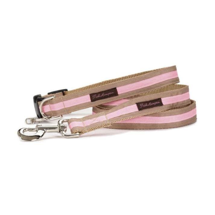 - Tan and Light Pink Stripe Dog Leash NEW ARRIVAL