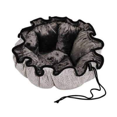 Buttercup Silver Treats Microvelvet Dog Bed burrow beds for dogs, dog nest, dog snuggle beds
