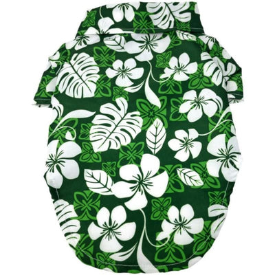 Tropical Green Hawaiian Camp Shirt clothes for small dogs, cute dog apparel, cute dog clothes, dog apparel, dog sweaters