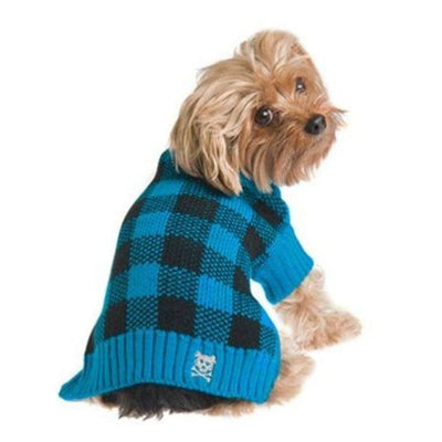 Mad For Plaid Turquoise Dog Sweater NEW ARRIVAL