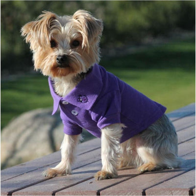 Ultra Violet 100% Cotton Preppy Pup Polo clothes for small dogs, cute dog apparel, cute dog clothes, dog apparel, dog sweaters