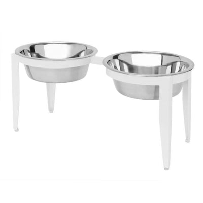 - Vision Indoor Outdoor Double Diner Raised Dog Feeder White NEW ARRIVAL