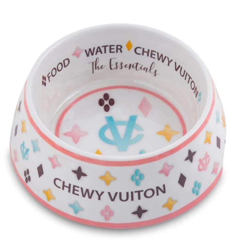 White Chewy Vuiton Bowls & Mat NEW ARRIVAL