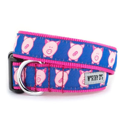 Wilbur Pig Collar & Leash Collection bling dog collars, cute dog collar, dog collars, fun dog collars, leather dog collars