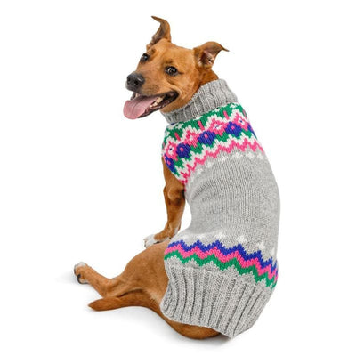 Light Gray Fairisle Wool Dog Sweater clothes for small dogs, cute dog apparel, cute dog clothes, dog apparel, dog hoodies