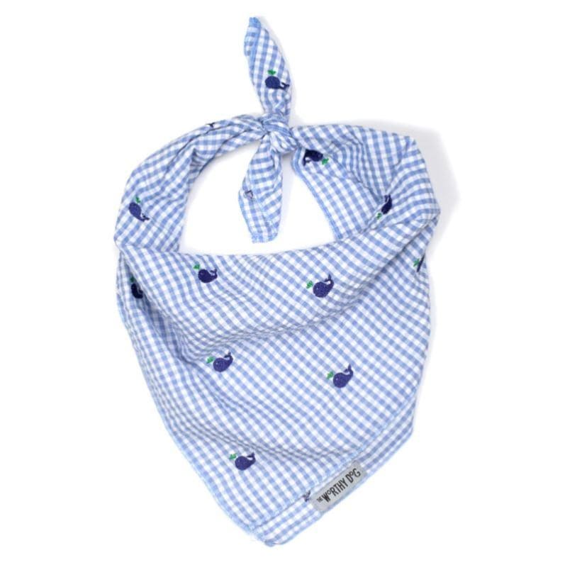 - Gingham Whales Tie Bandana NEW ARRIVAL WORTHY DOG