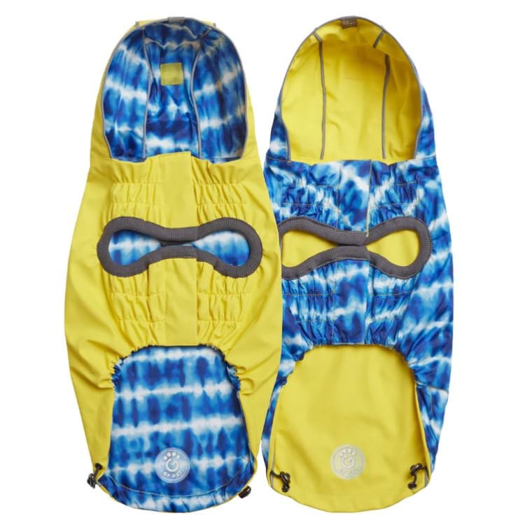 Yellow & Blue Elasto-Fit Reversible Raincoat Dog Apparel NEW ARRIVAL
